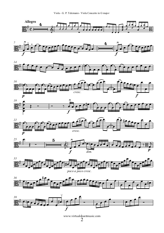 Telemann Viola Concerto In G Major Pdf Converter